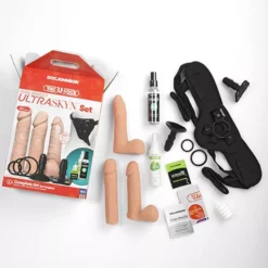 Doc Johnson Vac-U-Lock Dual Density Ultraskyn - Dildo Set - Flesh -Volwassen Speelgoed Geschaft 1051 05 bx