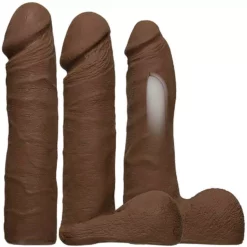 Doc Johnson Vac-U-Lock Dual Density Ultraskyn Dildo Set - Brown -Volwassen Speelgoed Geschaft 1051 07 bx dupe2 1