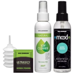 Doc Johnson Vac-U-Lock Dual Density Ultraskyn Dildo Set - Flesh - Vibration -Volwassen Speelgoed Geschaft 1053 05 bx 1