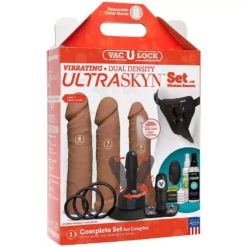 Doc Johnson Vac-U-Lock Dual Density Ultraskyn Dildo Set - Tan - Vibration -Volwassen Speelgoed Geschaft 1053 06 bx dupe3
