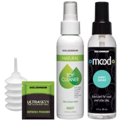 Doc Johnson Vibrating Vac-U-Lock Dual Density Ultraskyn Set Brown -Volwassen Speelgoed Geschaft 1053 07 bx