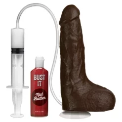 24 X 4,7 Cm Dildo Doc Johnson Bust It Squirting Realistic Cock Black