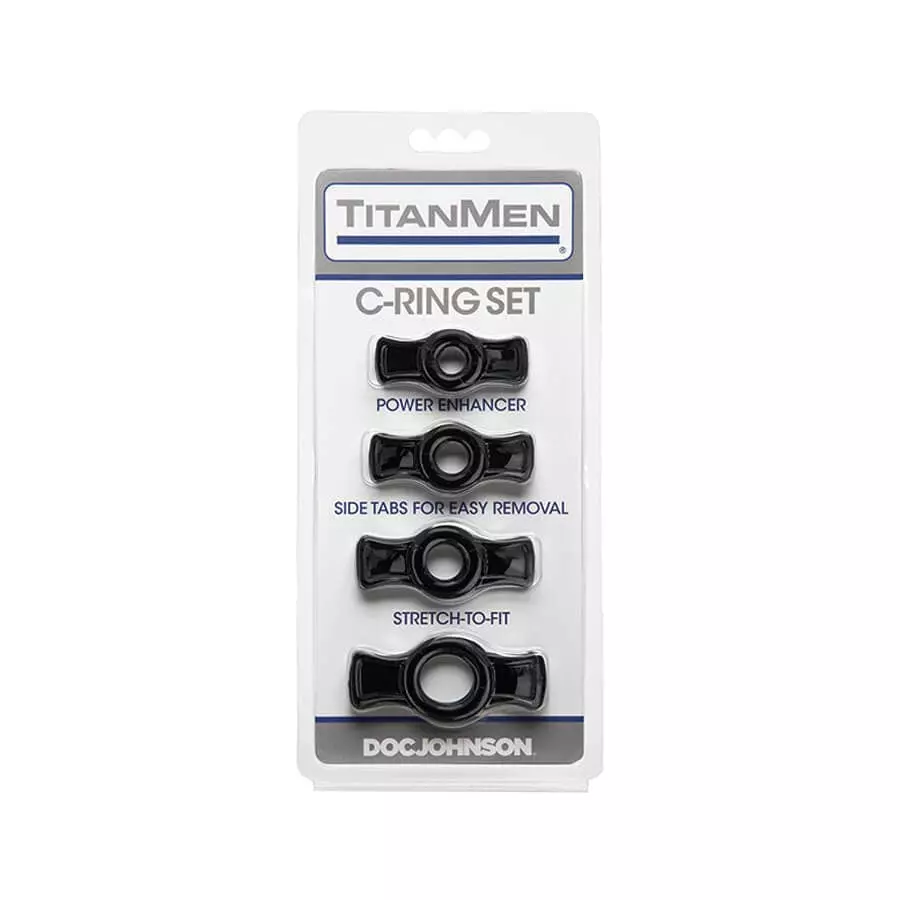 Doc Johnson Titanmen CockRing Set Black 4 Doc Johnson Titanmen CockRing Set Black – Bild 2