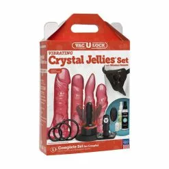 Doc Johnson - Vac-U-Lock Vibrating Crystal Jellies Set With Wireless Remote Pink -Volwassen Speelgoed Geschaft vibrating crystal jellies set with wireless remote pink5